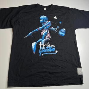 Vintage Platinum FUBU Harlem Globetrotters T-Shirt XL Black 3D Puff Print